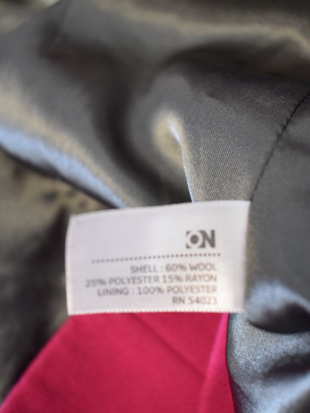 Old Navy Pink Women's Wool Peacoat-Pockets-Bold-Hidden Tie-Lined Size XL - Picture 7 of 10